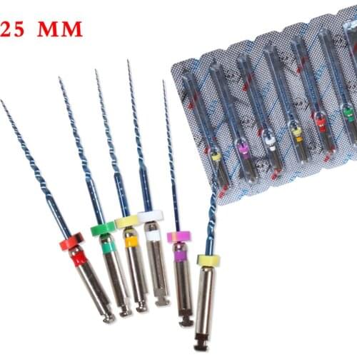 6pcs/ box Dental Endodontic NiTi Engine Use Rotary File Super Taper 25mm Dental Tool colorful N/E Types