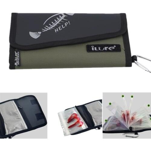 Fishing Soft Lure Bags Canvas Waterproof Sequin Jig Bag Bait Bag Tackle Bag 27RD Soft Lures Baits Bags Folding Fishing Bag