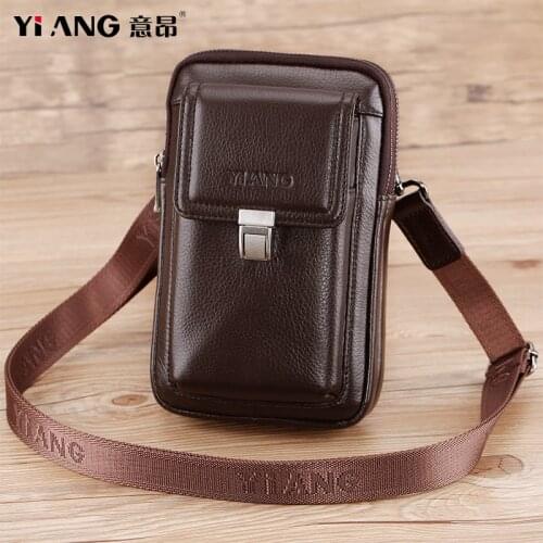 YIANG Mens shoulder bag small male messenger bags mens genuine leather bag men flap crossbody bags leather shoulder handbags