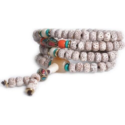 Tibetan Buddhism 108 star&moon bodhi Nepal Copper Bead Mala Necklace