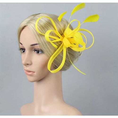 Fascinator Feather headdress Headband Hat Women Dinner Party Church Many Colour To Choose