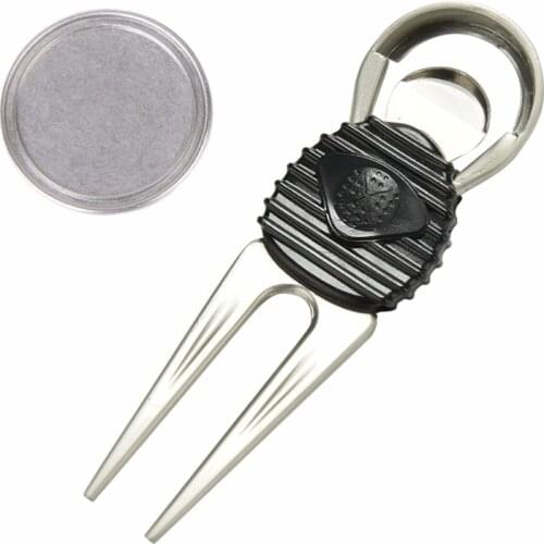 High Quality 1PC Stainless Steel Golf Club Ball Putting Green Fork Divot Lawn Repair Switchblade Tool Golfer Kit