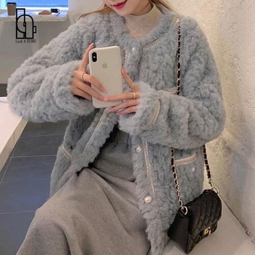 Winter Woman Faux Lambwool Fur Coat Fluffy Warm Sweet Fur Coat Abrigo Veste Fourrure Femme пальто женское De Lana Y Mezclas