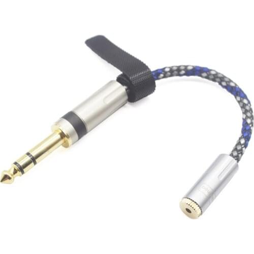 [ 1/4" TRS 6.35mm ] 6.35mm to 2.5mm Female 8 Core Silver Plated Headphone Earphone Audio Adapter Cable 6.35mm to 2.5mm Balanced