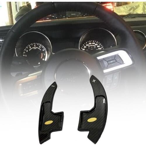 1 Pair Wear Resistance Carbon Fiber Car Steering Wheel Shift Paddle Blade for Ford Mustang 2015-17 20cm x 15cm x 6cm