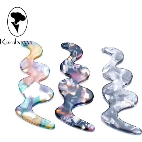 10pcs/lot Acrylic Acetic Acid Materials Wavy shape DIY Charms Women Jewelry Earrings DIY Accessories Handmade Gifts P18429