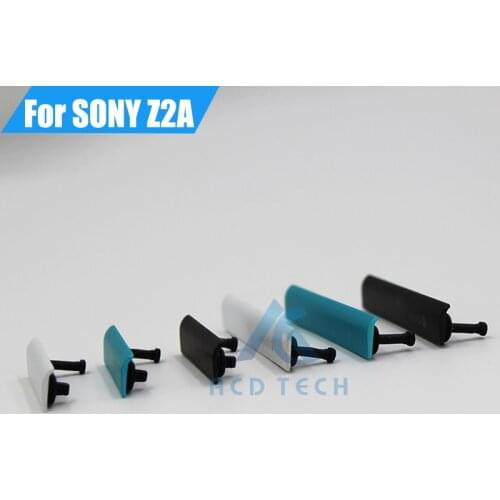 100% New USB Charging Port Cover +Sim Card Micro SD Port Slot Dust Plug For Sony Xperia Z2A ZL2 SOL25