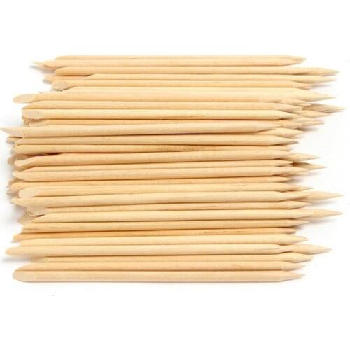 100Pcs/Pack Wooden Cuticle Pusher Remover Nail Orange Wood Sticks Manicure Pedicure Care Nail Art Tool 11.5*0.4cm Cuticle Pusher