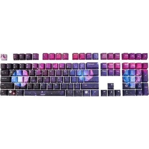 108 Key Starry Sky OEM PBT Keycaps Full Set Keycap PBT Dye-Sublimation Keycap For GK61 Cherry MX Switches Mechanical Keyboard