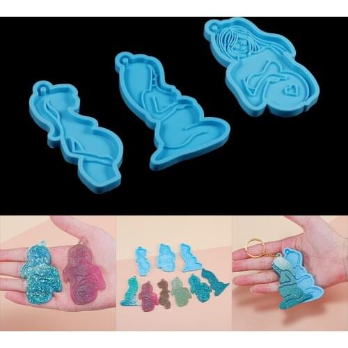3 Style Mother Pregnant Woman Image Silicone Mold Breastfeeding Pendant Epoxy Resin Molds For DIY Keychain Decor Jewelry Making