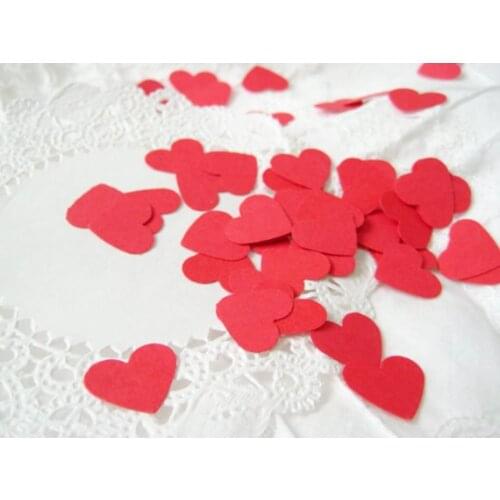 300pcs RED Hearts Die cuts punches cardstock Scrapbook, cards, embellishment,red lov confetti