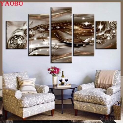 Delicacy Abstract diamond embroidery Full square 5d diy diamond painting cross stitch picture of rhinestones Needlework 5pcs/set