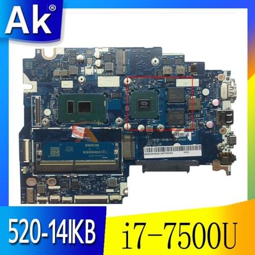 Akemy For Lenovo YOGA 520-14IKB Flex 5-1470 Laptop Motherboard LA-E541P CPU i7-7500U GPU 940MX 2GB Tested 100% Work