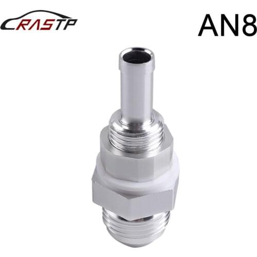 Aluminum Silver AN8 3/8 Male Flare Partition CNC Hose Barbed Connector Fitting For Fuel Tank Silver RS-HR014