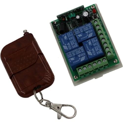 Best Quality DC24V 4CH RF Wireless Power Switch System Teleswitch Receiver & Transmitter Learning Code Toggle Momentary 315/433