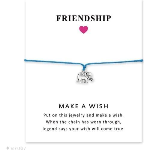 Unisex Girls Friendship Statement Engagement Wedding Bridesmaid Make a Wish Silver Owl Elephant Charm Bracelets for Women