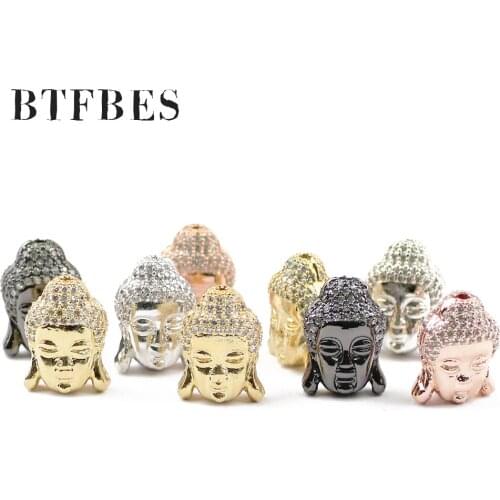 BTFBES 1pcs Two-faced Buddha head Beads Tibetan Charm Metal Copper Loose Beads for Jewelry Finding Making Handmade Bracelet DIY