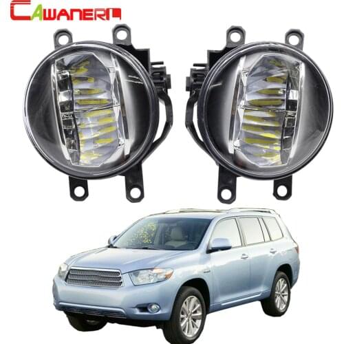 Cawanerl Car 4000LM Fog Light LED Daytime Running Light DRL White 12V Accessories For Toyota Highlander 2008 2009 2010 2011 2012
