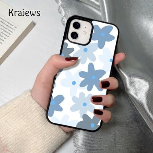 Krajews Pastel Flower coque Phone Case for iPhone 12 mini 5 6S 7 8 PLUS X XS XR 11 PRO MAX SE 2020 Back Cover Funda Shell