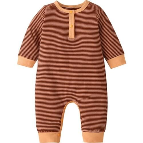 0-18M Newborn Kid baby Boy Girl Clothes Long Sleeve Striped Romper Cute Sweet New born Cotton Autumn Winter Outfit