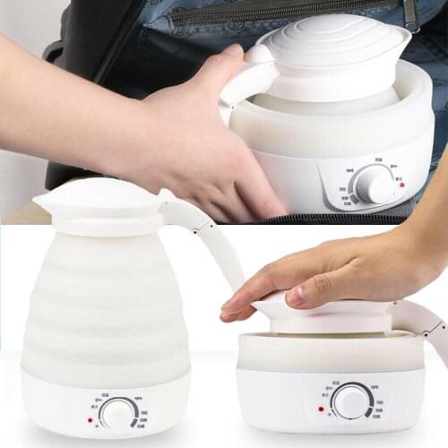Electric Foldable Kettle Dual Voltage Collapsible Silicone Travel Water Boiler
