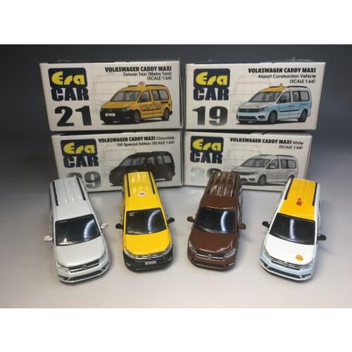 ERA 1:64 VW Caddy Maxi Chocolate Taiwan Taxi Metro Taxi Airport Construction Vehicie DieCast Model Car Collection Limited Edtion