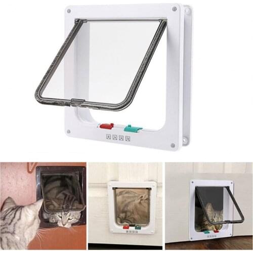 Pet Smooth Non-deformation Flap 4 Switch Modes Easy To Install Safety ABS Quiet Pet Cats Security Pet Door Flap For Pet