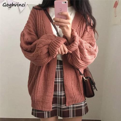 Cardigan Women Knitted Wool V-Neck Sweater Womens Solid Elegant Fashion Soft Streetwear Ulzzang Korean Simple Chic Daily Outwear