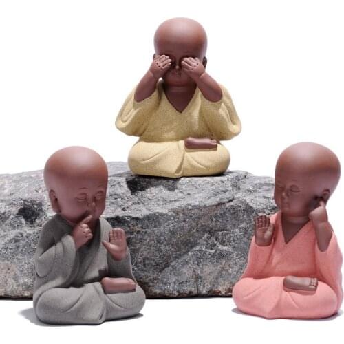 Ceramics Don't listen, don't speak, don't watch Decorative statues of cute characters Modern art Home decoration accessories