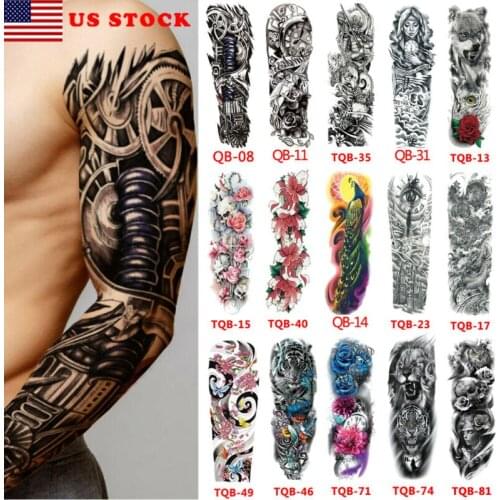 Cool Full Arm Temporary Tattoo Sticker Waterproof Fake Sleeve Flash Tattoo Unisex Men Woman