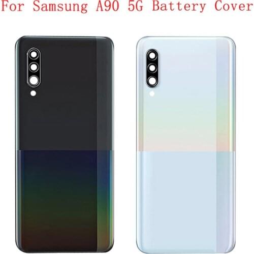 Battery Case Cover Rear Door Housing Back Case For Samsung A90 5G A908 Battery Cover Camera Frame Lens with Logo