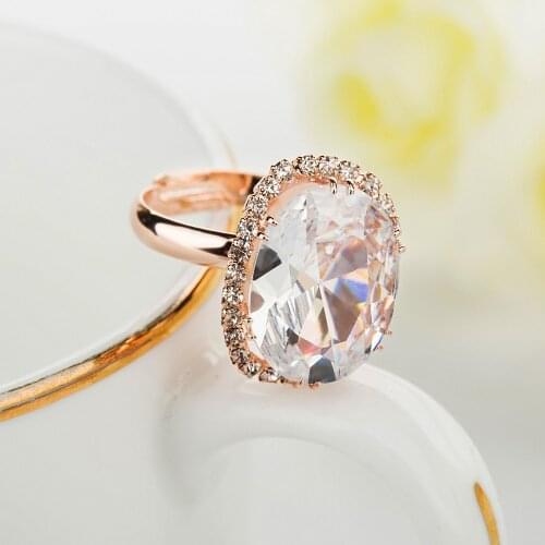 Manxiuni Fashion 2018 Vintage Jewelry Oval crystal Ring For Women golded Plated Crystal Gift for women Free Shipping ZA8012