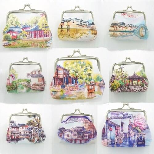 Lovely Cute National Kids Wallets Travelling Best Gift Girls Water Town Ladies Coin Purse Mini Women Key Money Hasp Clutches