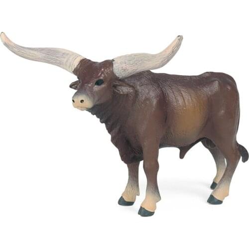 Simulation Longhorn Figure Collectible Toys Solid Animal Action Figures Kids Movable Toy