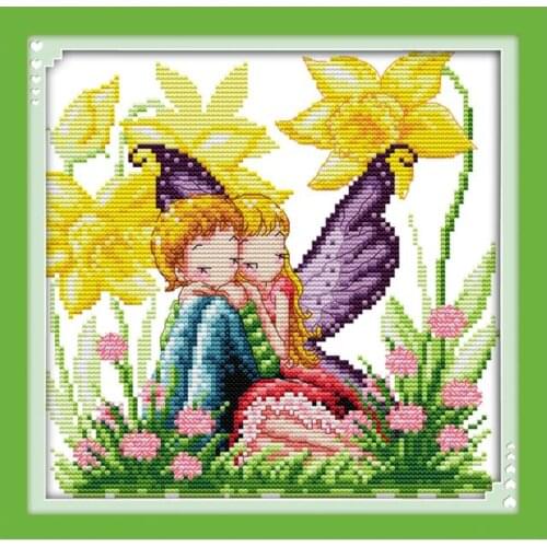 The spirit couples cross stitch kit cartoon lovers 14ct 11ct count print canvas stitches embroidery DIY handmade needlework plus