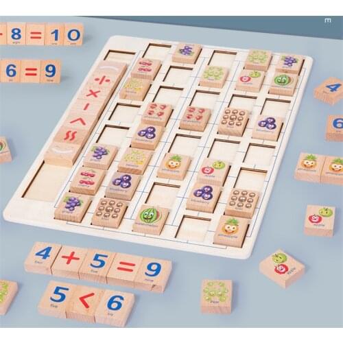 New Kids Wooden Math Toys for Children Wood Block Number Fruit Board Match Game Baby Mathematics Learning Education Toy