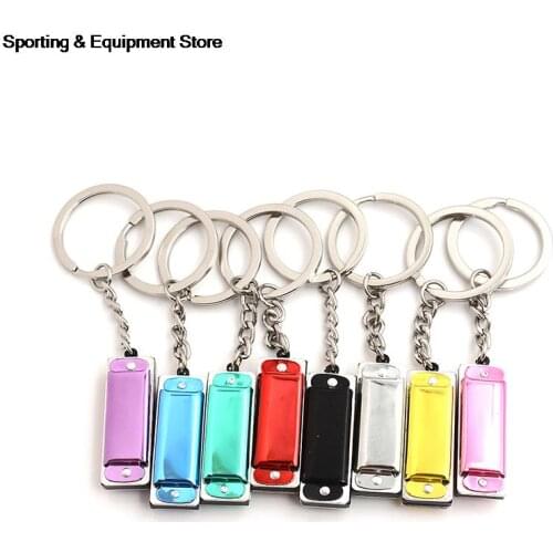 NEW 1 * Keychain Harmonic Harmonica Mini 8 Tone 4 Holes Harmonica Keychain Key 3.6 * 1.2 * 0.8cm