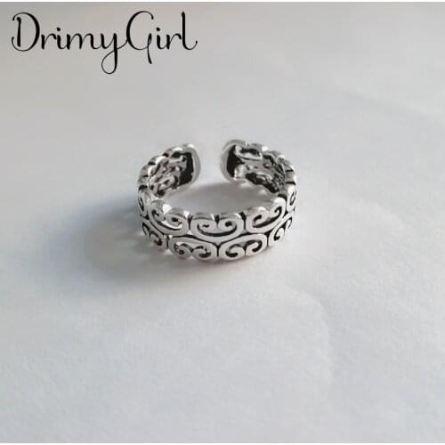 Charming Open Hollow Pattern Ring for Women Vintage Boho Party Rings Gothic Punk Jewelry Gifts for Girls 2021