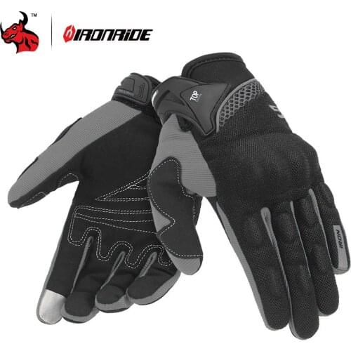 IRONRIDE Summer Motorcycle Gloves Breathable Guantes Moto Protective Mens Touch Screen Off-Road Gloves Motorbike Riding Gloves