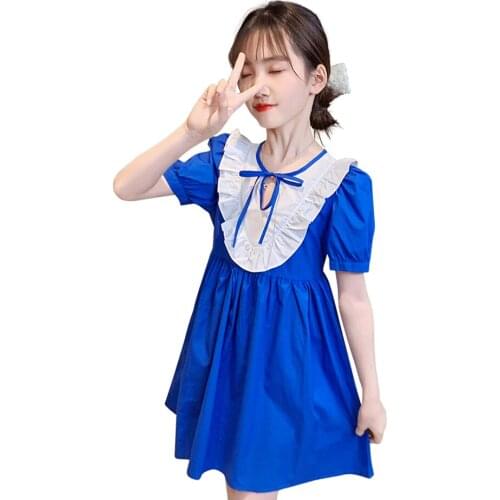 Girl Dresses 2021 New Dress For Girl Patchwork Dress For Kids Summer Costume For Girls 6 8 10 12 14