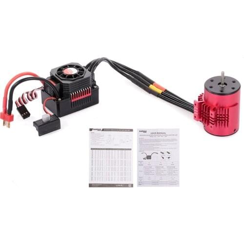 RC Parts SURPASS HOBBY 3650 3900KV Brushless Motor with Heat Sink and 60A ESC with BEC Waterproof for 1/10 1/8 RC Car