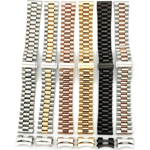 BEAFIRY Watch Band 12/14mm 16mm18mm 19mm 20mm 21mm 22mm Stainless Steel Watchband high Quality Wristwatches Strap Silver Black