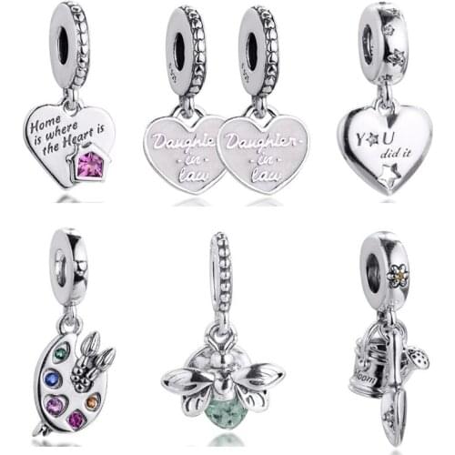 CKK Palette Mother Firefly Watering Can Charms 925 Original Fit Pandora Bracelets Sterling Silver Beads for Jewelry Making DIY