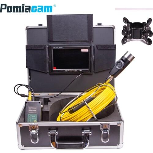 WP90E 50M Pipe Dual cameras Pipeline Inspection System 9Inch Monitor Drain sewer Industrial Endoscope Snake Video Camera