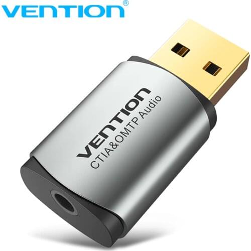 Vention USB External Sound Card 2-in-1 3.5mm USB Adapter Audio Interface for EarPods Earphone Cable Computer USB Sound Card