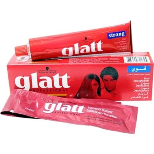 Schwarzkopf Glatt Permanent hair Straightener Defrizz Cream Strong-Red 82 ml for men women straight Hair Treatment Straightening