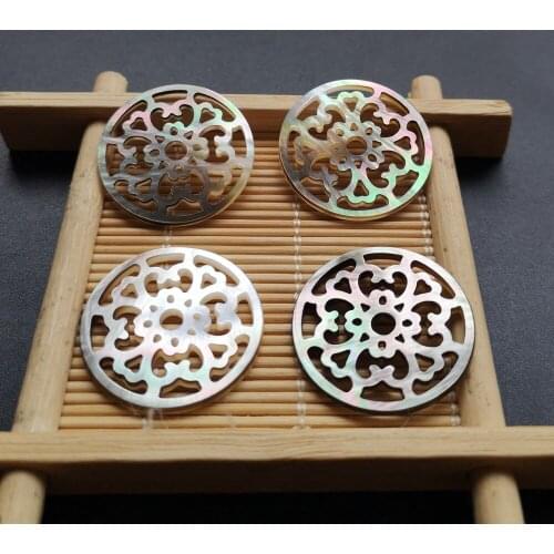 10pcs/lot 30mm Natural Hollow Flower Cut Mother of Pearl shell for DIY Jewelry Natural Flower MOP Pearl shell Beads