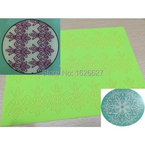 1PC Hot-Sale Silicone Baking Mat Fondant Cake&Cupcake Decorating Tools Kitchen Silicone Lace Mold For Cakes Color Yellow-green
