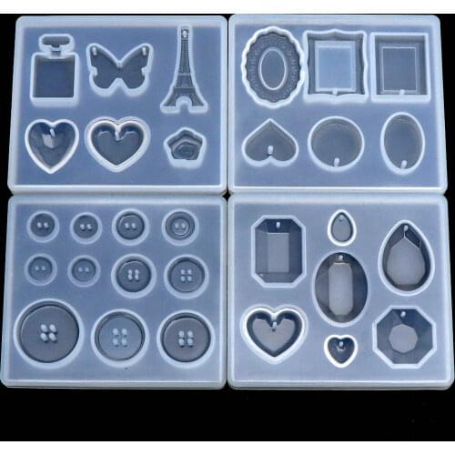 1pcs Butterfly Heart Charms pendant DIY Transparent UV Resin Liquid Silicone Combination Molds craft tool DIY Epoxy Resin Molds