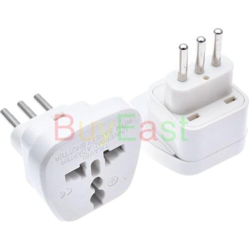 1 PCS Italian Uruguay 3 -Pin Type L Input Travel Adapter Multi Outlet EU/GE/US/AU/UK AC100~250V 10A With Safety Shutter White